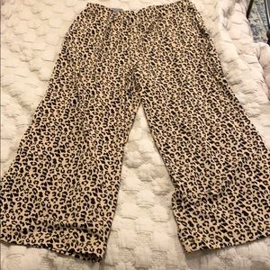 Banana republic leopard print wide leg crop